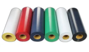 Rolls of colored heat transfer vinyl