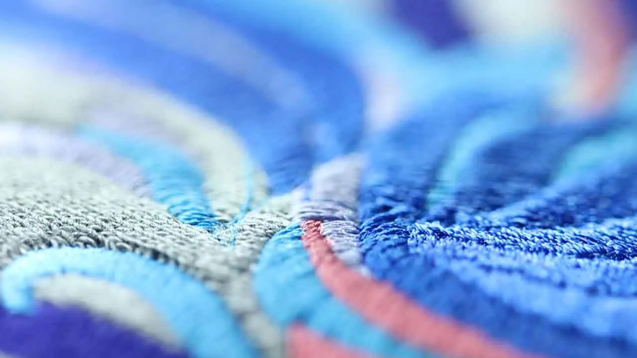 Industrial embroidery machine in production