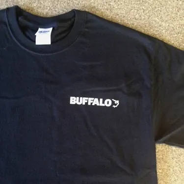Buffalo Tools logo printed on a black t-shirt