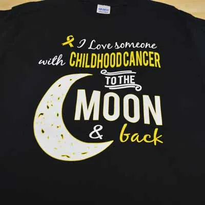 Childhood cancer awareness Love You to the Moon and Back black tee
