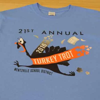 21st Annual Turkey Trot event t-shirt for Wentzville School District