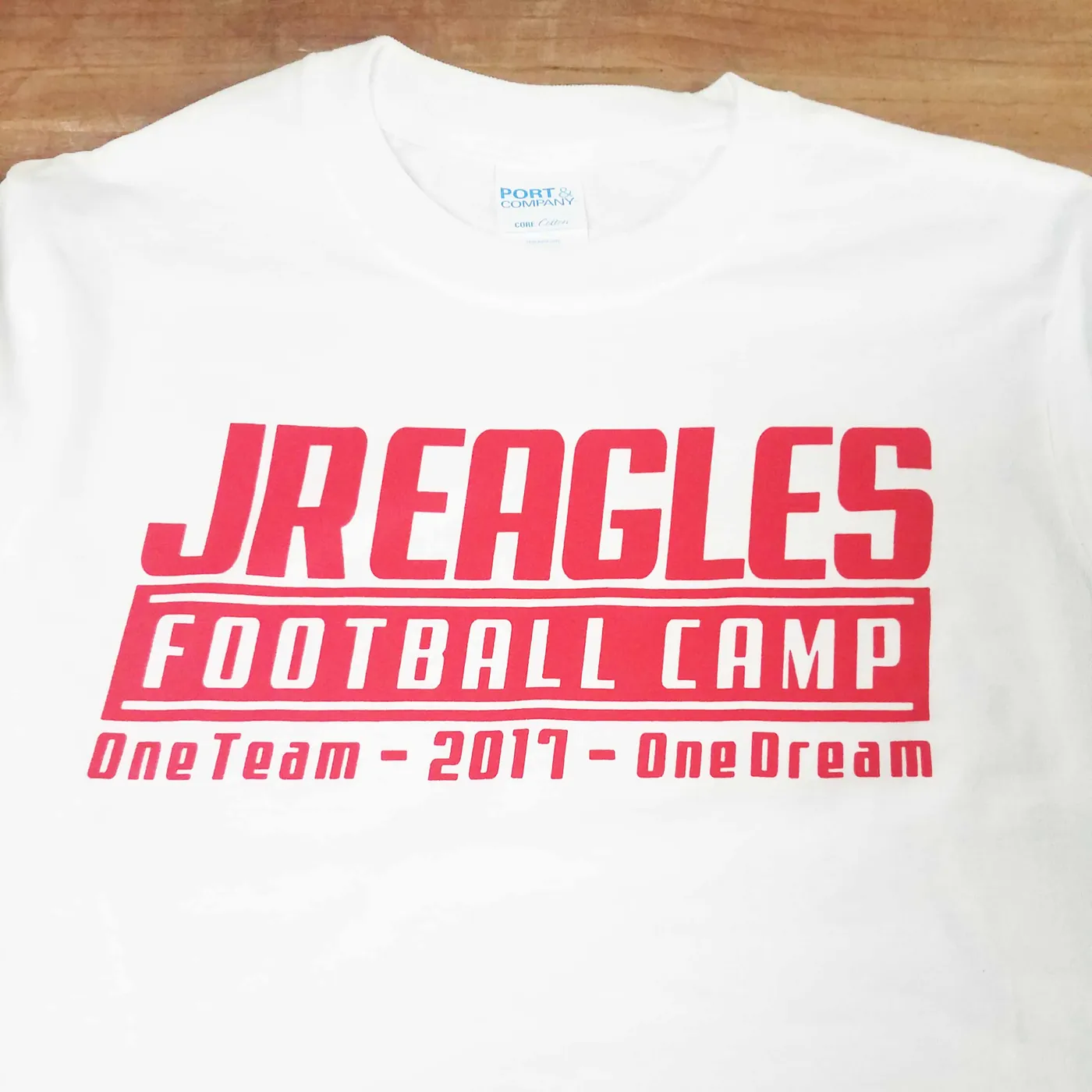 Jr Eagles Football Camp 2017 printed white t-shirt